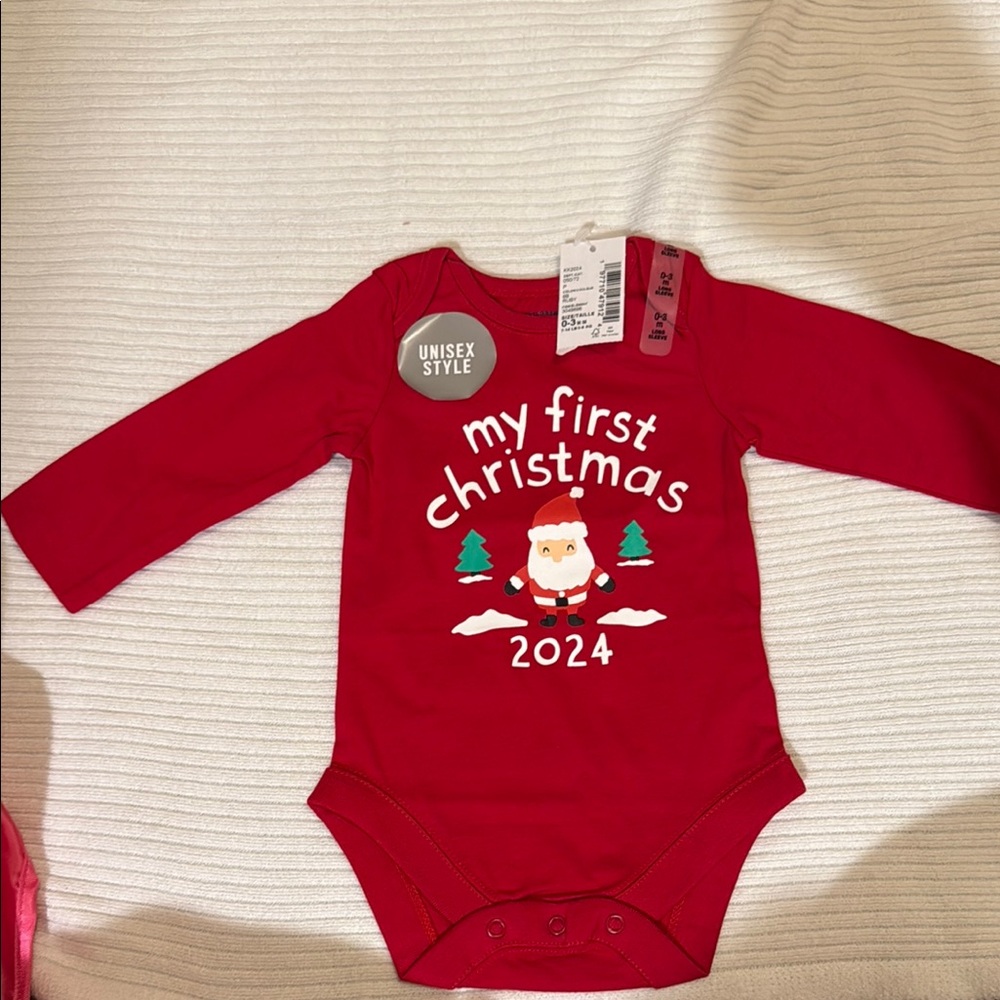 The Children's Place Red Holiday Bodysuit My First Christmas
